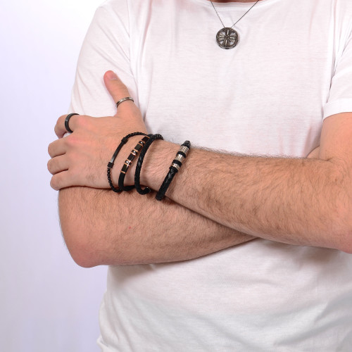 Pulseira Aço Infinite Black Slim IPB 5mm com Fecho Lagosta
