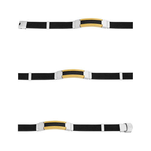 Pulseira Aço Fiber Style Caucciù Fibra Carbono IPG 12mm