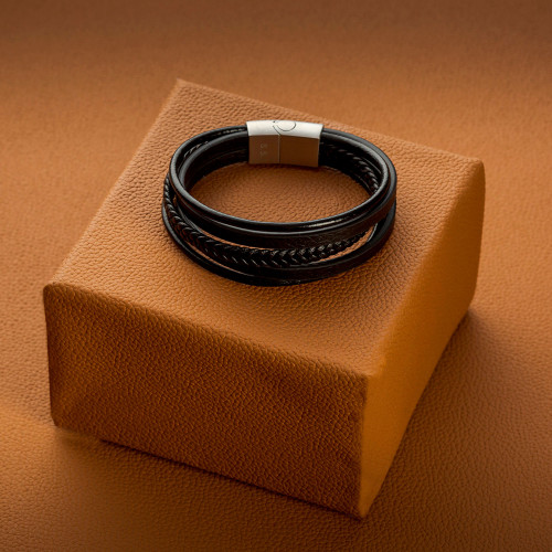 Pulseira de Aço Bold 5em1 Corino 13mm 19cm com extensor para 21cm