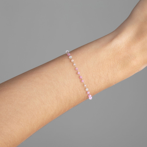 Pulseira de Aço Pink Summer 16cm com extensor 5cm