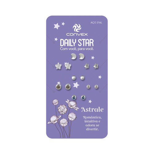 KIT com 10 Cartelas de Brincos de Aço Astrale