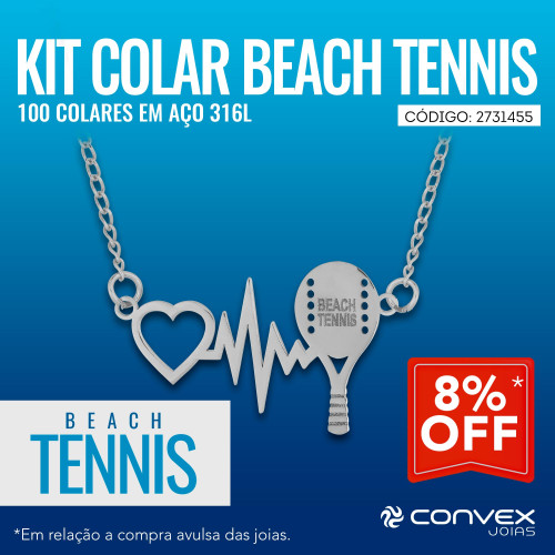 Kit com 100 Colares de aço Beach Tennis