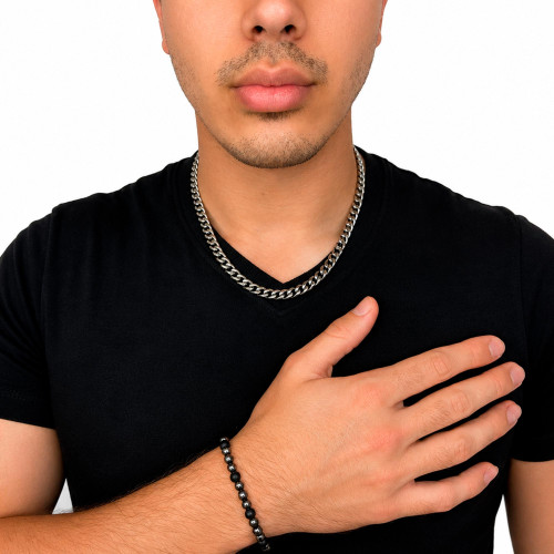 Combo Força Corrente de Aço + Pulseira