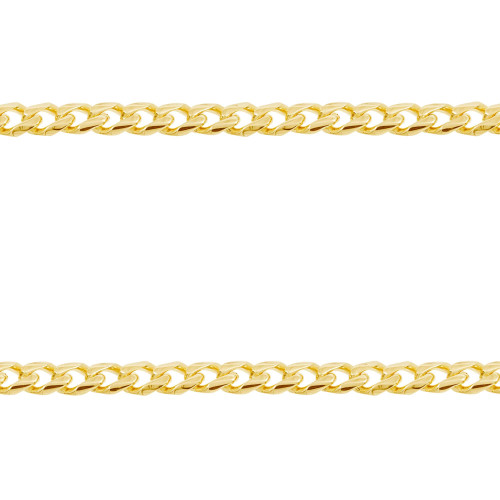 Pulseira de Aço Groumet Achatada Abaulada 4.70mm 21cm Gold IPG