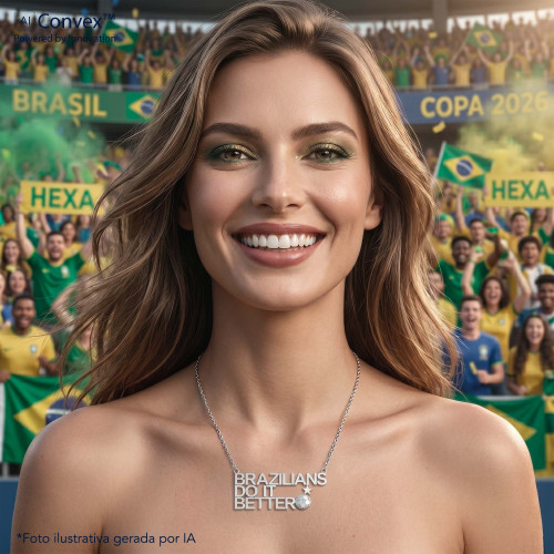 Colar de Aço da Copa Brazilians do it Better 45cm
