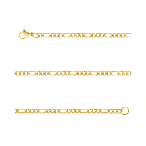 Corrente Aço Groumet 3x1 3.00mm 50cm Gold IPG