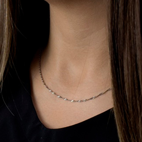 Corrente de Aço Singapura 1.6mm Elo Oval 60cm