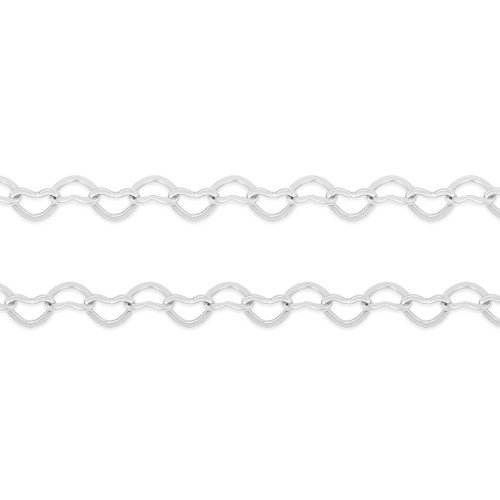 Pulseira de Aço Coração 17cm com extensor de 3cm