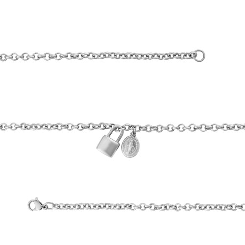 Pulseira de aço Cadeia de Consagração Nossa Senhora Milagrosa