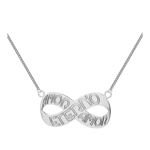 Colar de Aço Infinito Amor Eterno Amor