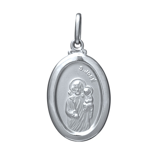 Pingente Aço São José Oval 23x16mm