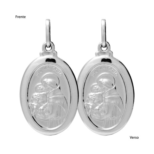 Pingente de Aço Santo Antônio Oval 30x21mm