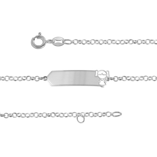 Pulseira de Prata Infantil Menina 6mm 13cm