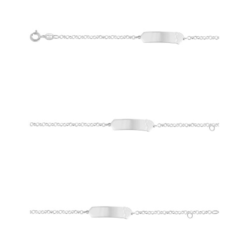 Pulseira de Prata Infantil Pezinho 6mm 13cm