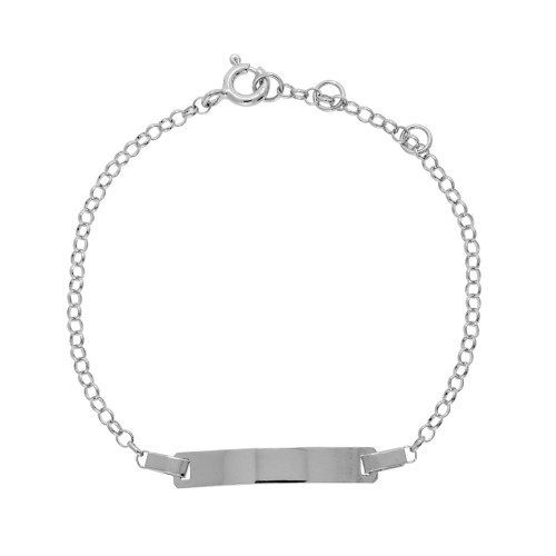 Pulseira de Prata Infantil Chapa Lisa 14cm