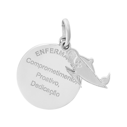 Pingente de Aço Profissão Enfermagem