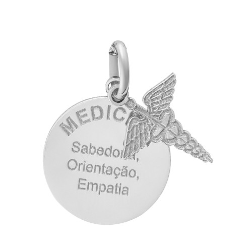 Pingente de Aço Profissão Medicina