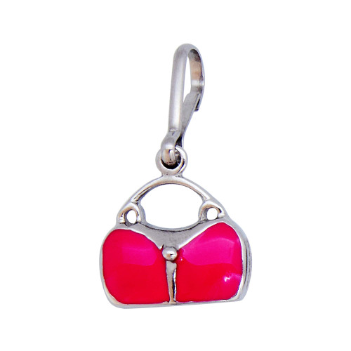 Pingente Aço Bolsa Pink 12x12mm