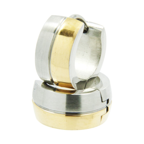 Brinco Aço Argola Abaulado IPG Fosco 14x7mm