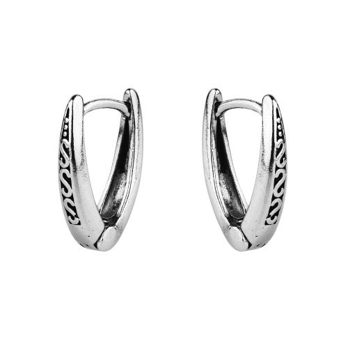 Brinco de Aço Argola Detalhes 17mm
