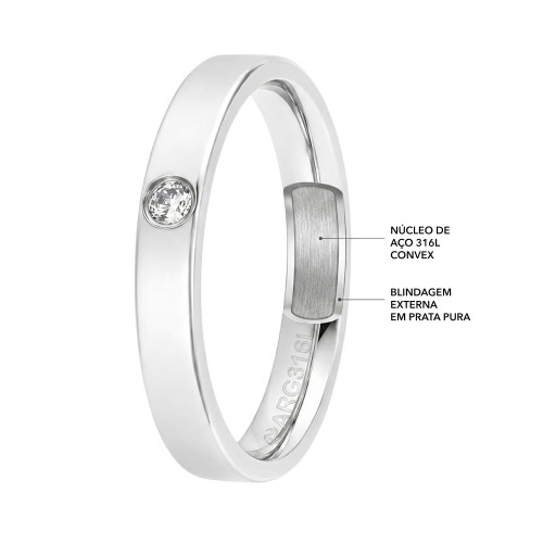 Aliança de Prata Argentum Amarus 3mm