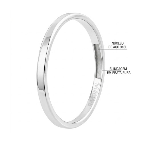 Aliança de Prata Argentum Plane Slim 1.90mm