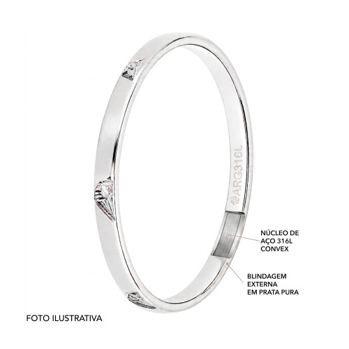 Aliança de Prata Argentum Diamond Slim 1.90mm