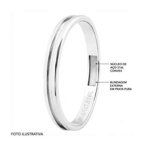 Aliança de Prata Argentum Line Slim 2.95mm
