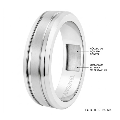 Aliança de Prata Argentum Eros 8mm