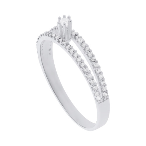 Anel de Prata Encanto com Zircônias Brancas