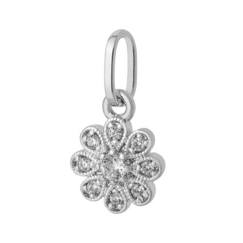 Colar de Prata Flor 7x7mm 45cm