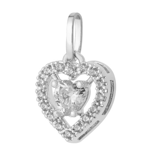 Colar de Prata True Love com Zircônias Branca 9x9mm 45cm