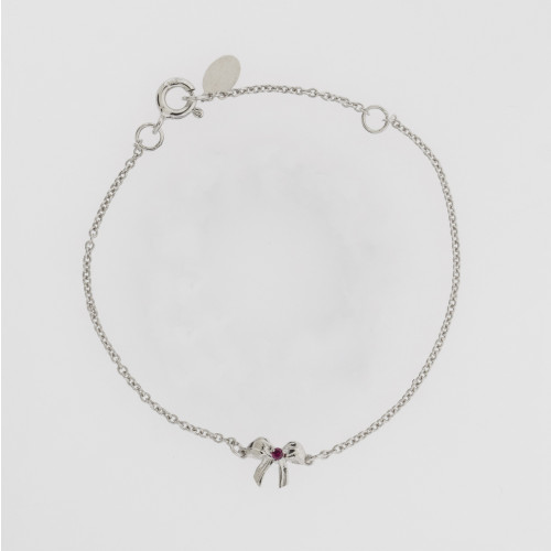 Pulseira de Prata Lacinho 12cm + 3cm extensor