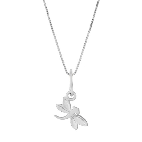 Colar de Prata Libélula 7.5x9.0mm 45cm