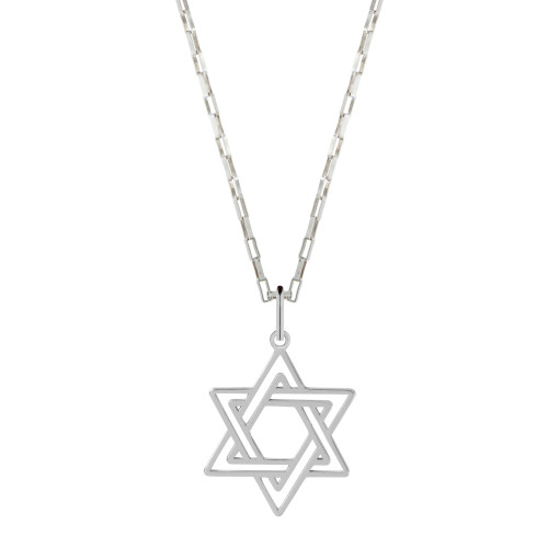 Colar de Prata Estrela de Davi 60cm
