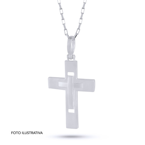 Pingente de Prata Cruz com Cruz 20x30