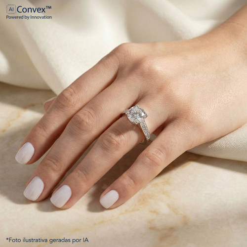 Anel de Prata Solitário Essence Zircônia 6mm