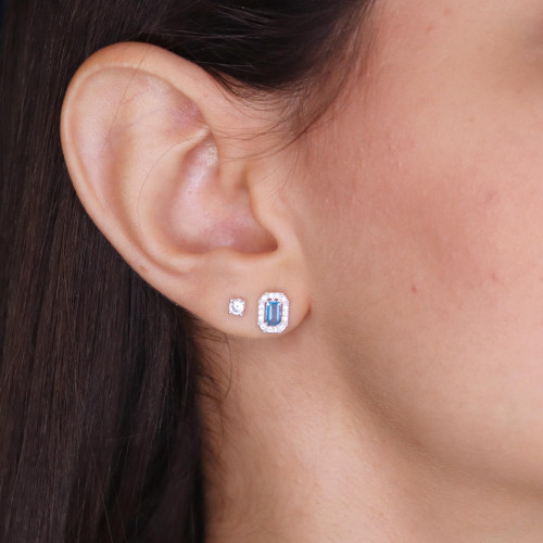 Brinco de Prata Coleção Princess Zircônia SKY 3x5