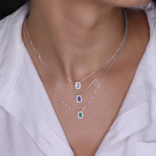 Colar de Prata Coleção Princess Zircônia Sky 3x5 45cm