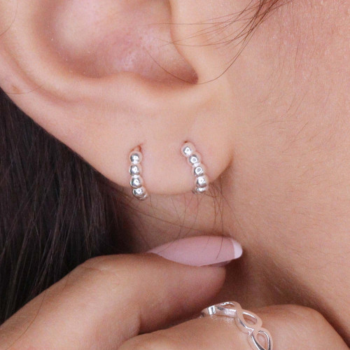 Brinco de Prata Argolinha Coleção Florescer 9mm