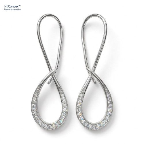 Brinco de Prata Infinito Coleção Fancy Zircônias Brancas