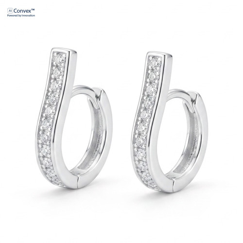 Brinco de Prata Realeza Coleção Princess com Zircônias Brancas