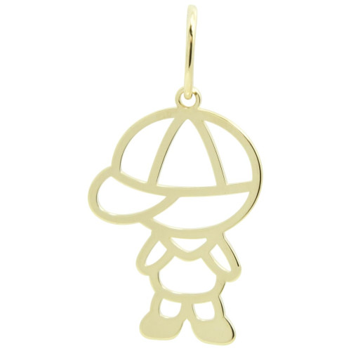 Pingente de Prata Menino Revestida em Ouro 18k