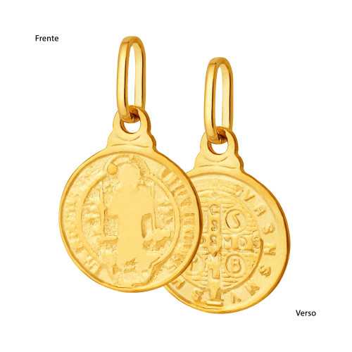 Colar de Prata São Bento Revestido com Ouro 18k 8mm 45cm