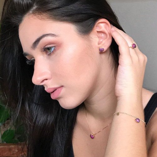 Anel de Prata Luxury Revestido com Ouro 18k com Zircônias