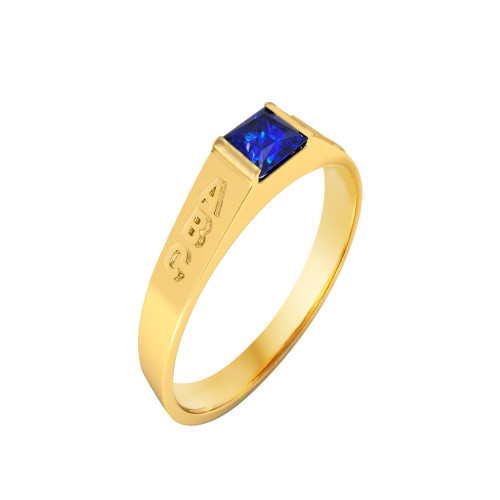 Anel de Formatura de Prata Infantil ABC Revestida com Ouro 18k
