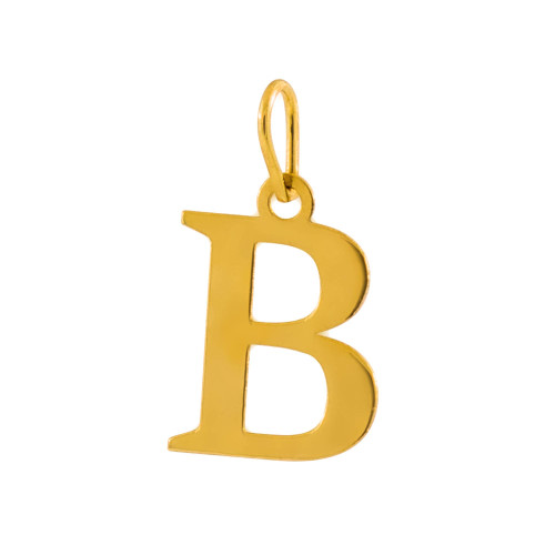 Pingente de Prata Letra B Revestida com Ouro 18K