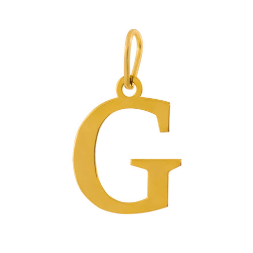 Pingente de Prata Letra G Revestida com Ouro 18K
