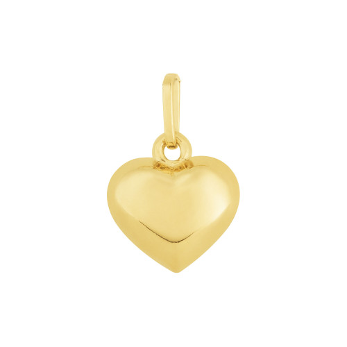 Pingente de Prata Coração Full Revestido com Ouro 18k 11x10mm
