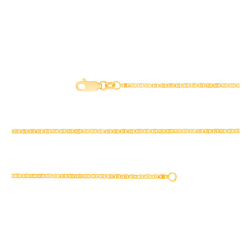 Corrente de Prata Piastrini Revestida em Ouro 18K  2.35mm 60cm